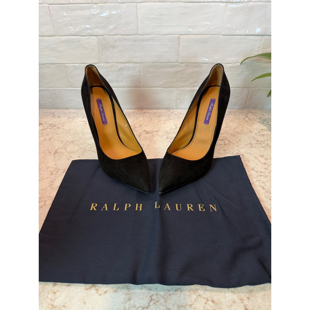Ralph Lauren Purple Label, Women's Celia Black Suede Pumps, Size EU 41 - Picture 5 of 8